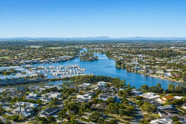 Coomera waterways and residential area on the Gold Coast