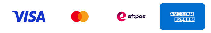 Visa, Mastercard, eftpos and American Express accepted